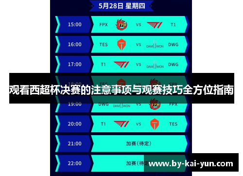 观看西超杯决赛的注意事项与观赛技巧全方位指南